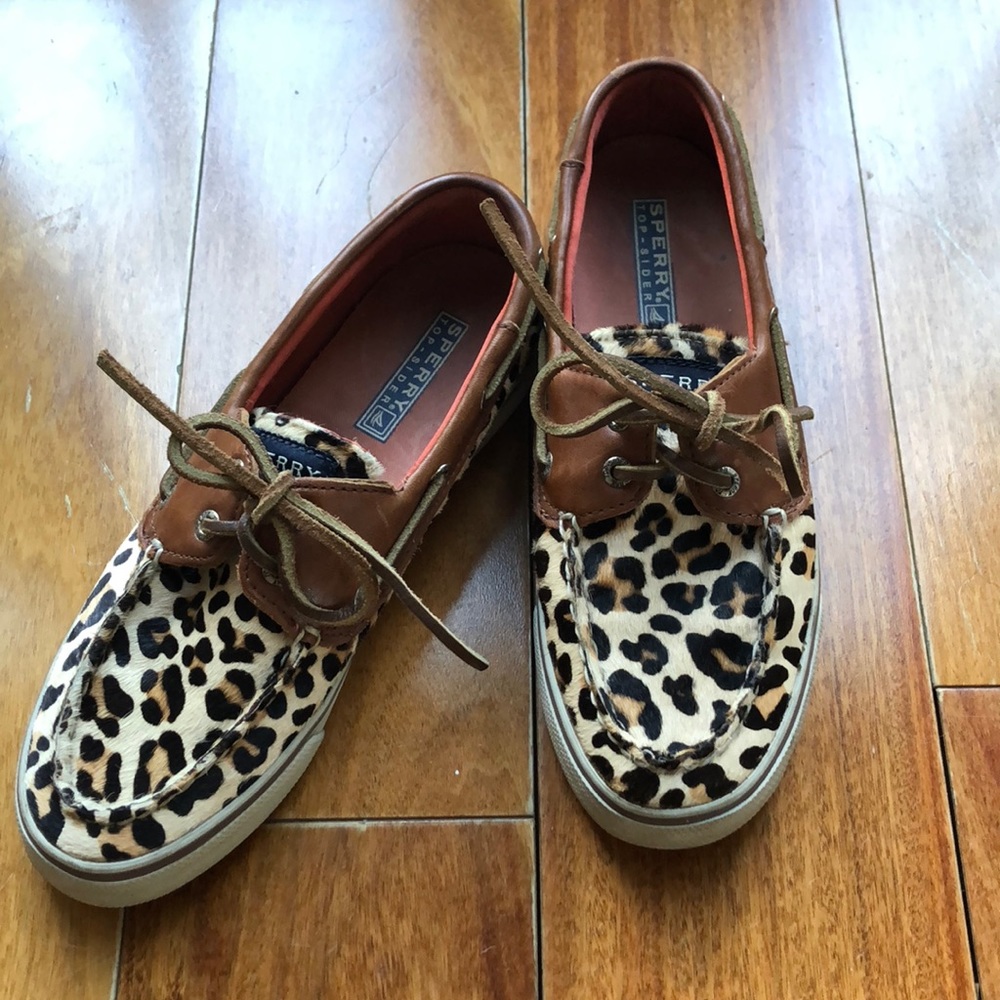 Sperry Leopard Print Moccasins